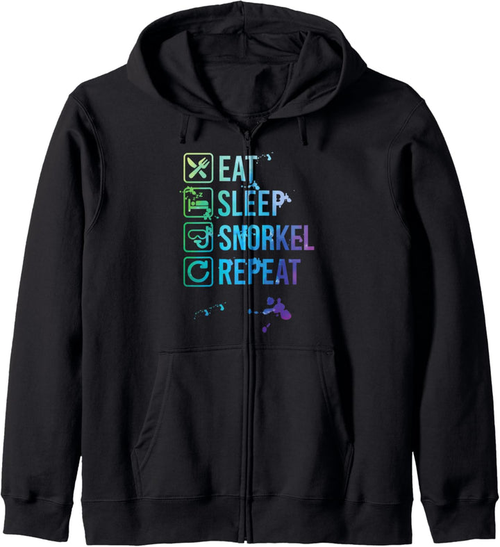 Snorkeling Eat Sleep Repeat Watercolor Gift Kapuzenjacke