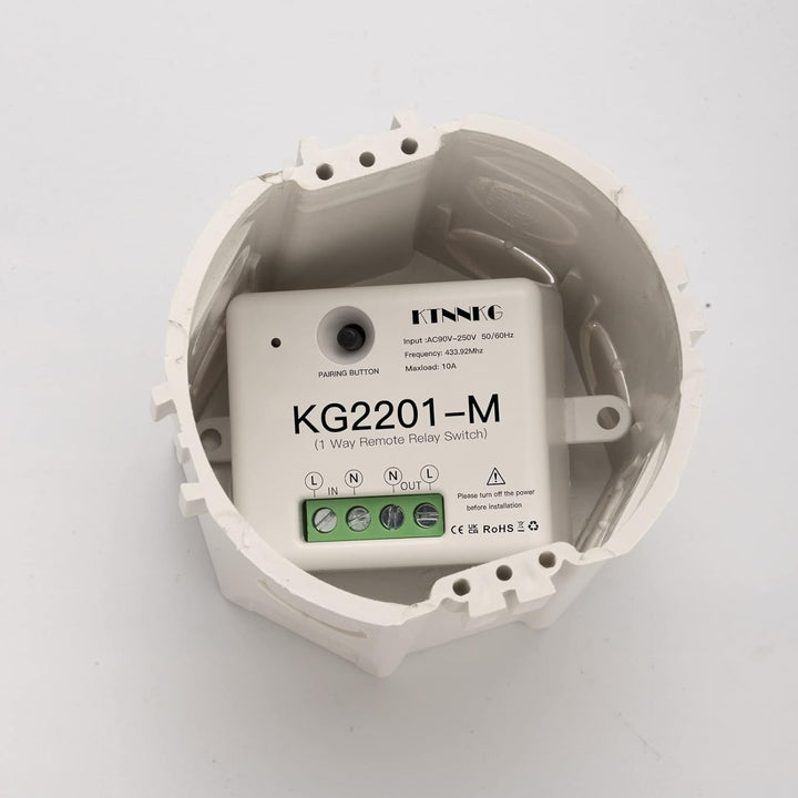 KTNNKG Fernbedienungsschalter Für Lichter, Drahtloser Elektrischer Schalter, 1 Empfänger und 2 Glas-