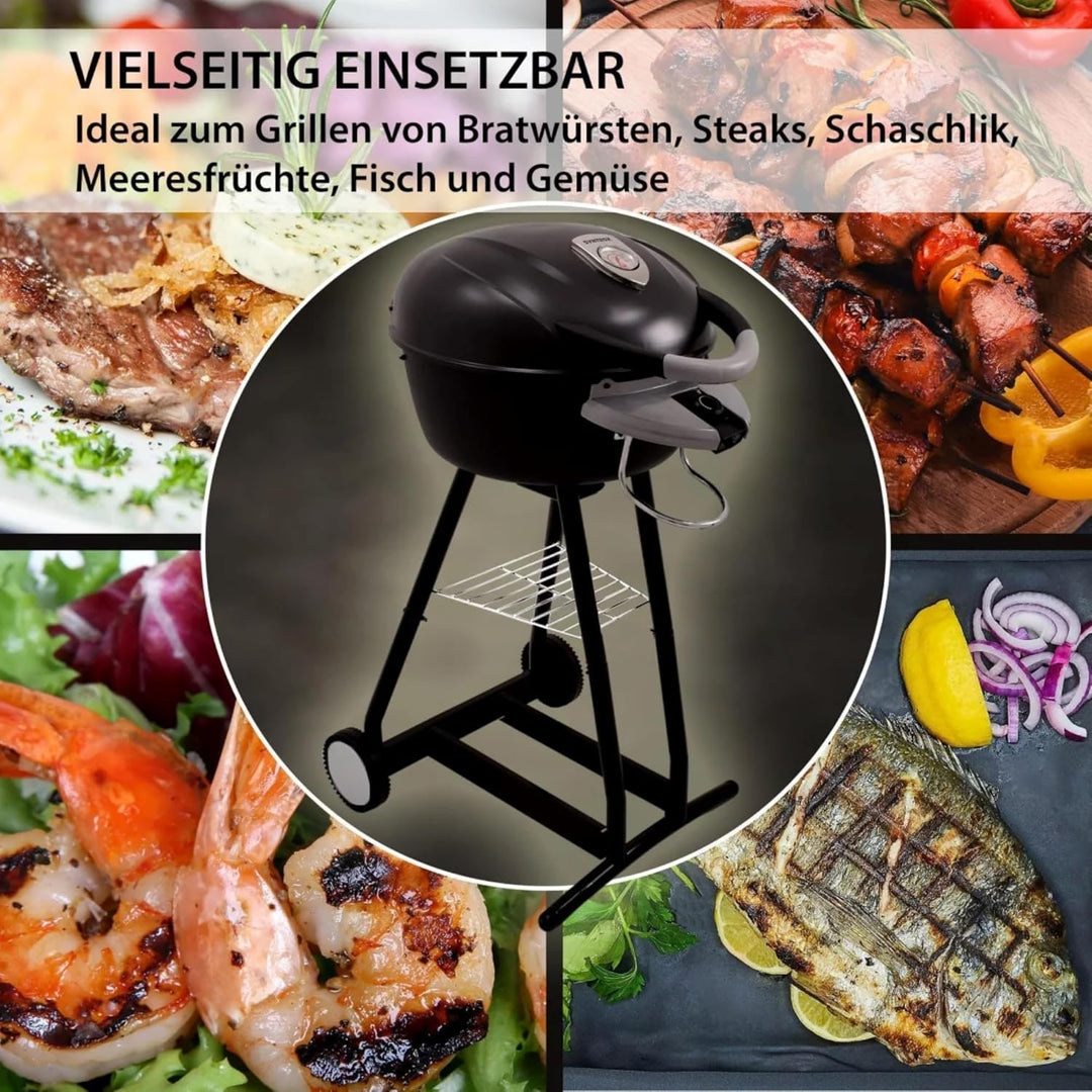 Syntrox Germany Elektrogrill Blumbria, Grillwagen, Überhitzungs- und Trockenschutz, 2000 Watt Leistu
