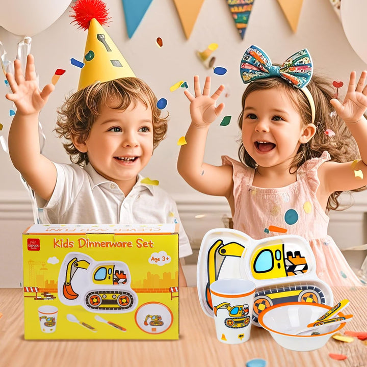 Lehoo Castle Kindergeschirr, Kindergeschirr Set inklusive Kinderteller, Becher, Schälchen, Löffel, G