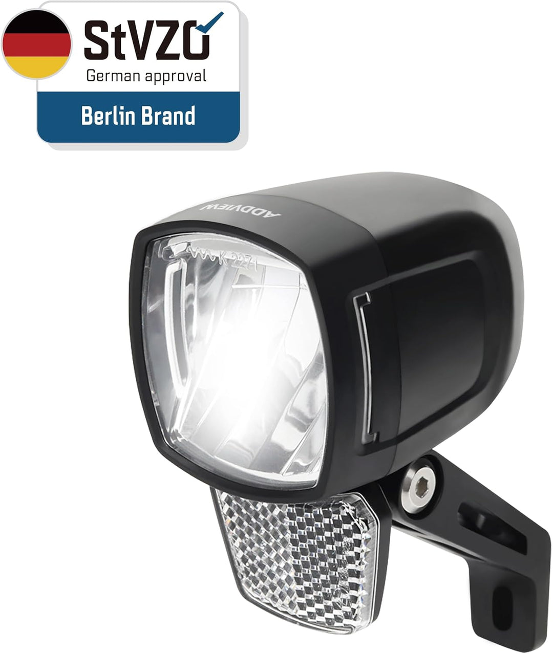 E-Bike Frontlicht 170 Lux Hammer E170 – LED Fahrradlampe, StVZO & ECE zugelassen, Aluminium/ABS Gehä
