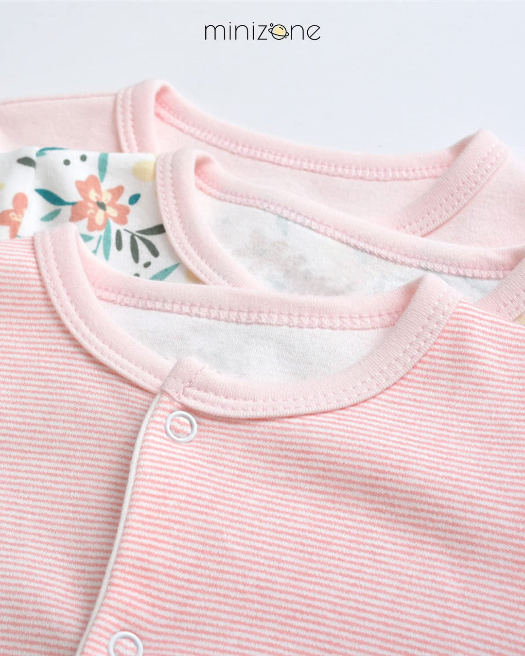 Minizone Baby Schlafanzug Pack of 3, Strampler Langarm Pyjamas Schlafstrampler 3-6 Monate 3-6 Monate