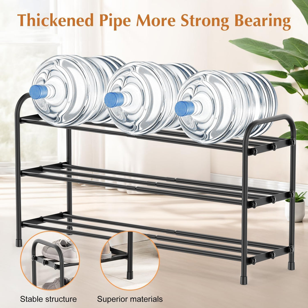 YUWHFEI Schuhregal Platzsparend, 3 Ebenen Shoe Rack Metall, Ausziehbar Schuhablage 45 to 80cm, Klein