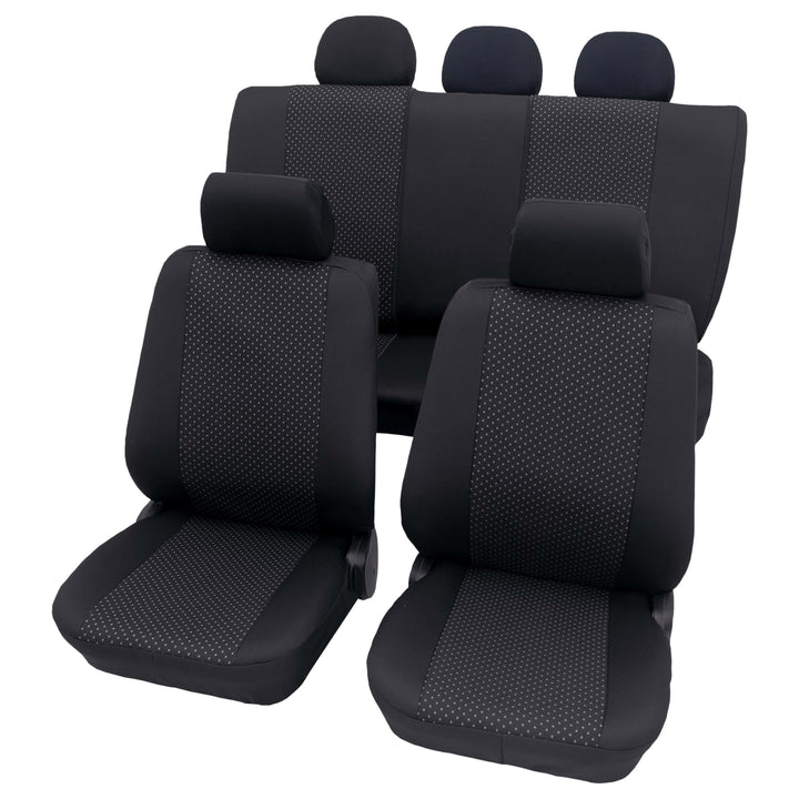 PETEX Auto Sitzbezüge Universal Komplett Set 11-teilig - Usedom grau, Eco Class mit SAB 1 Vario Komp
