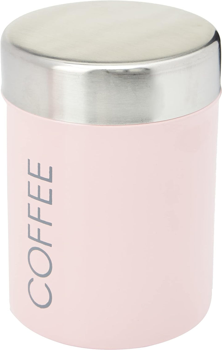 Premier Housewares Joni Aufbewahrung Kanister, rund, 10 x 10 x 13 cm Hellrosa, Hellrosa