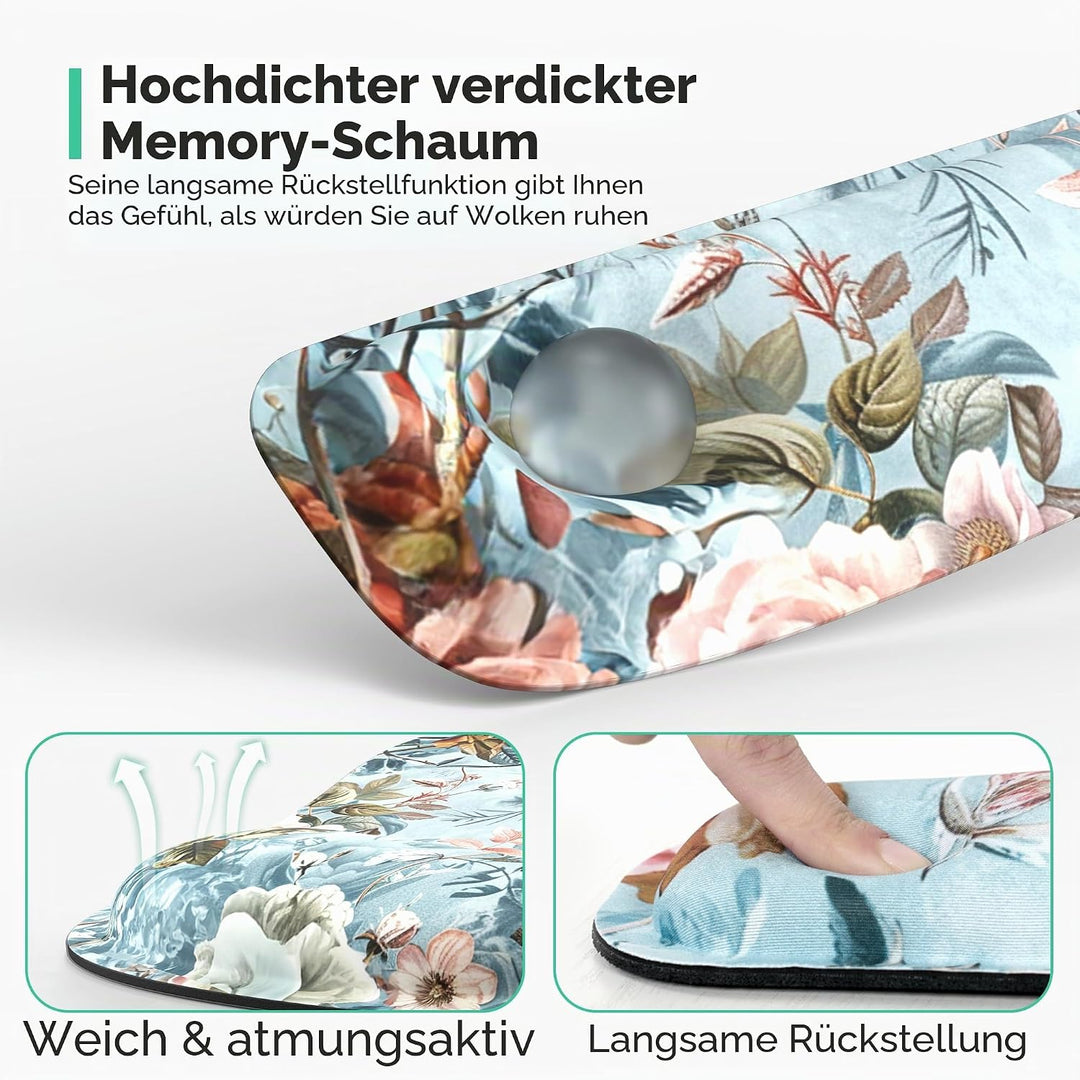 TECKNET Mauspad mit Handauflage, Mousepad und Tastatur Handgelenkauflage Set aus ergonomischem Gedäc