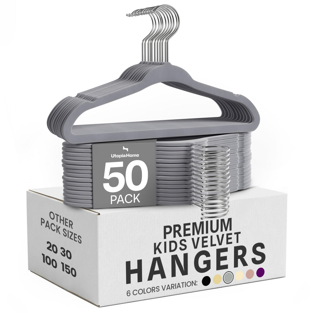 Utopia Home Kinder-Kleiderbügel aus Samt (50 Stück) – 27,9 cm (11 Zoll) robuster Baby-Kleiderbügel –