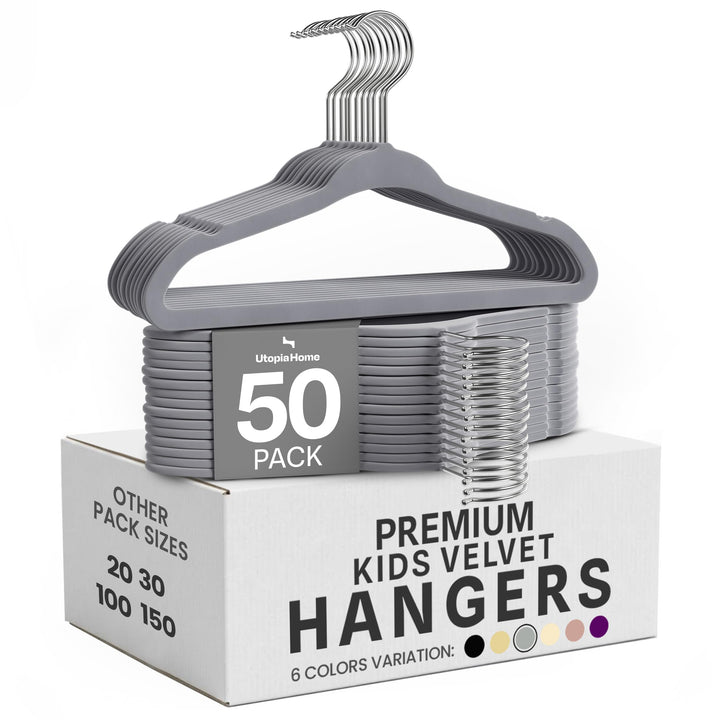 Utopia Home Kinder-Kleiderbügel aus Samt (50 Stück) – 27,9 cm (11 Zoll) robuster Baby-Kleiderbügel –