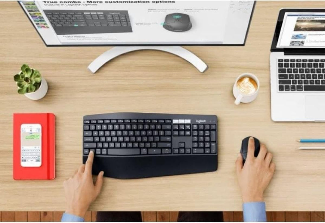 Logitech MK850 Performance Kabelloses Tastatur-Maus-Set, Bluetooth &amp; 2.4 GHz Verbindung via USB-Empf