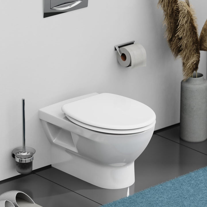 SCHÜTTE WC-Sitz mit Absenkautomatik/Klodeckel aus bruchsicherem Duroplast/Innovative DIY Montage/Toi