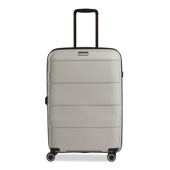 Stratic Straw + Hartschalen-Koffer Trolley Koffer gross Reisekoffer, nachhaltig, 4 Rollen, erweiterb