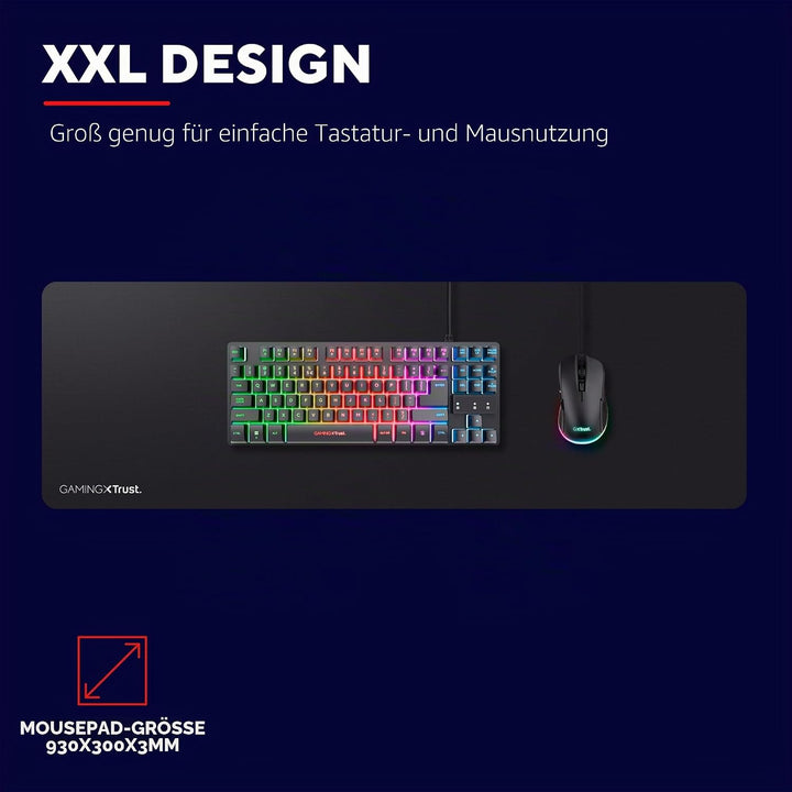 Trust Gaming GXT 758 Mauspad XXL 93 cm x 30 cm, Optimierte Oberflächenstruktur, rutschfeste Gummiunt