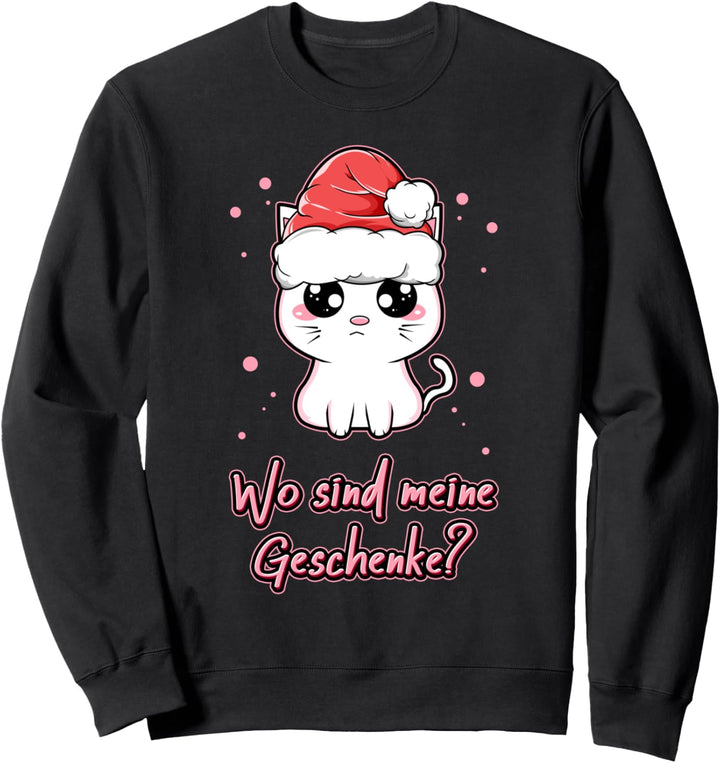 Christmas Katze Lustiges Katzen Xmas süsse Katze Weihnachten Sweatshirt