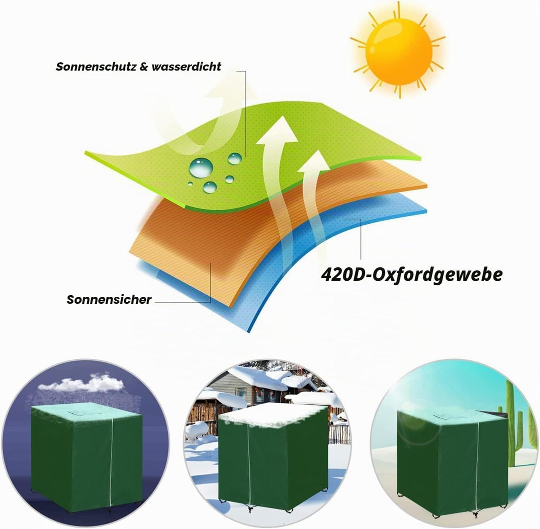 DWcouple 2STK IBC Tank Abdeckung,Wassertank Staubdichte Anti-UV-Schutzabdeckung,Grün Abdeckplane für
