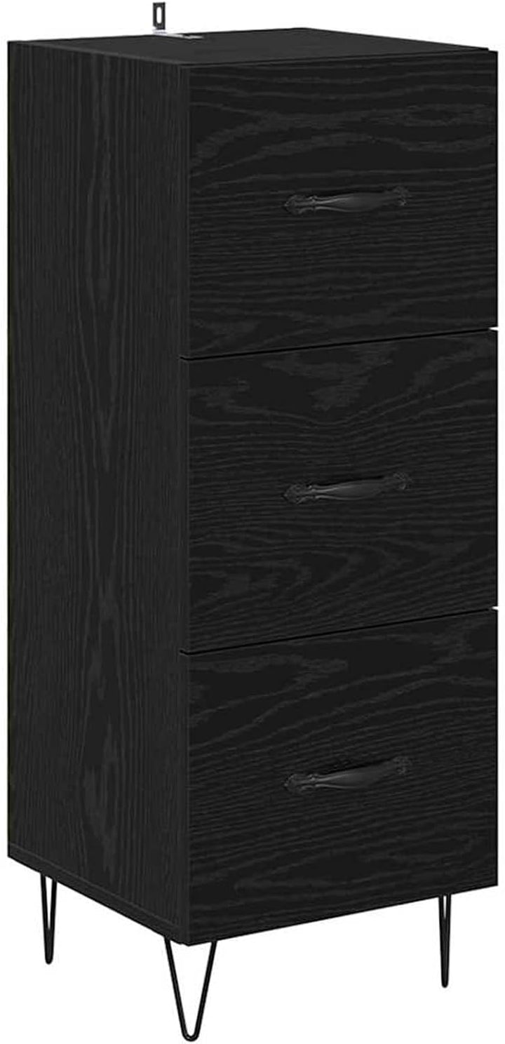 Homgoday Sideboard Schwarze Eiche 34 x 34,5 x 90 cm Holzwerkstoff Anrichte Model881551