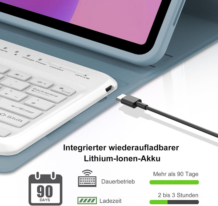 Hülle Tastatur für Lenovo Idea Tab Pro 12.7 Zoll 2025 (TB-373FU/TB-375FC) Smogblau Lenovo Idea Tab P