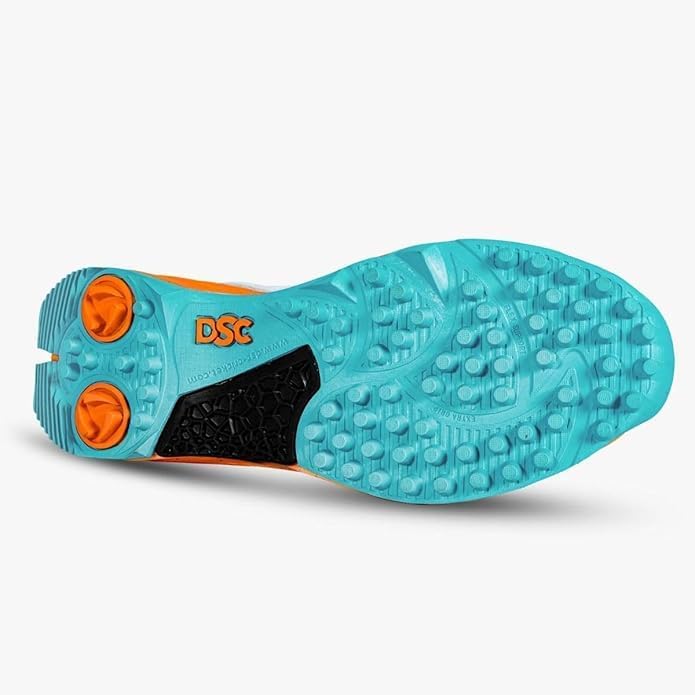 DSC Jaffa 22 Cricketschuhe für Jungen und Herren, leicht und geprägtes Design 42 EU White Orange, 42