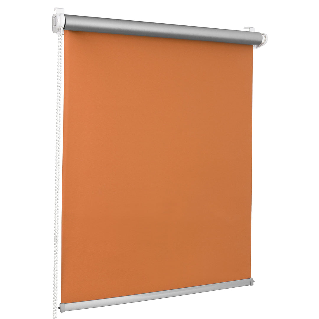 ROLLMAXXX Thermo Verdunkelungsrollo Klemmfix ohne Bohren (130 x 150 cm, Orange) 130 x 150 cm Orange,