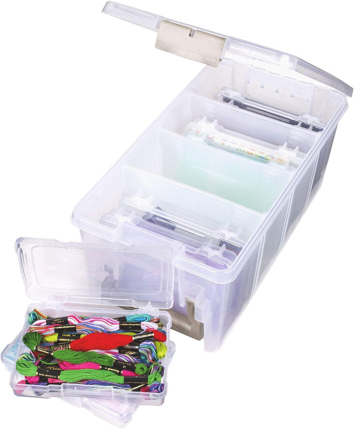 ArtBin Semi Satchel Foto- und Bastelorganizer Set, grosse Box mit [8] Kunststoff-Aufbewahrungsboxen