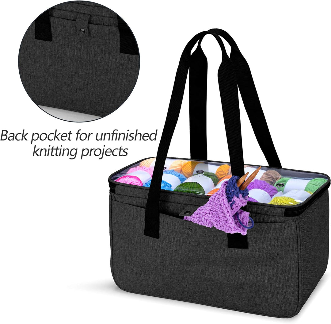 Yarwo Tasche für Garnaufbewahrung, Stricktasche zur Aufbewahrung von Wolle, Handarbeitstasche mit Gr