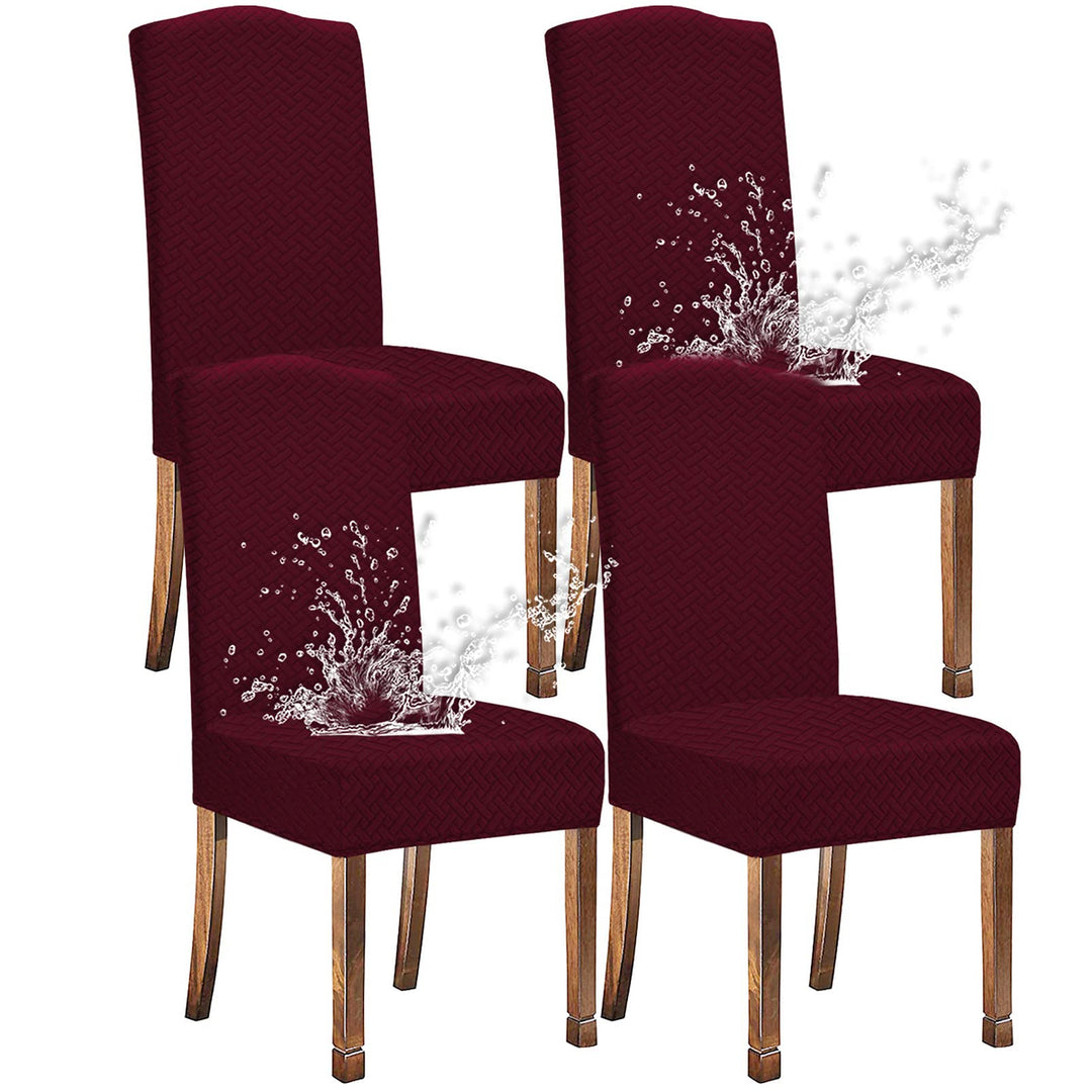 KELUINA Stretch wasserdichte Jacquard mit langem Gitter Esszimmer Stuhlhussen Home Decor, Stuhlhusse