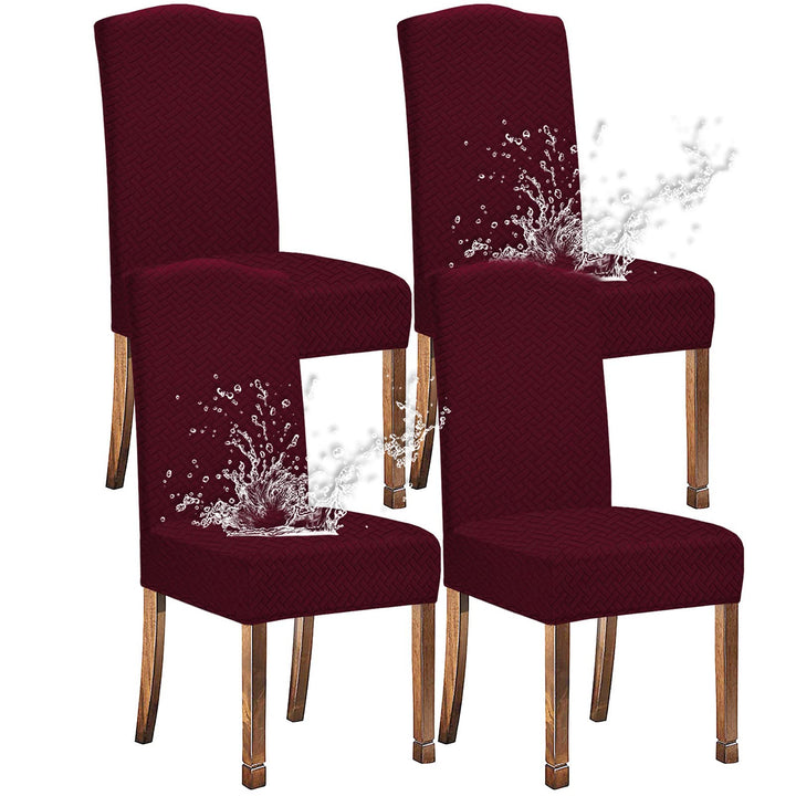 KELUINA Stretch wasserdichte Jacquard mit langem Gitter Esszimmer Stuhlhussen Home Decor, Stuhlhusse