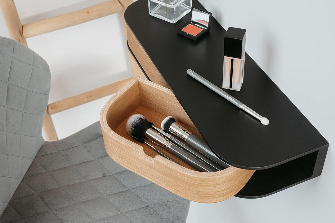 Valiai Schwebendes Regal mit 2 Schubladen - Kleine Wandschubladen Hängend - Schwebendes Wandregal mi