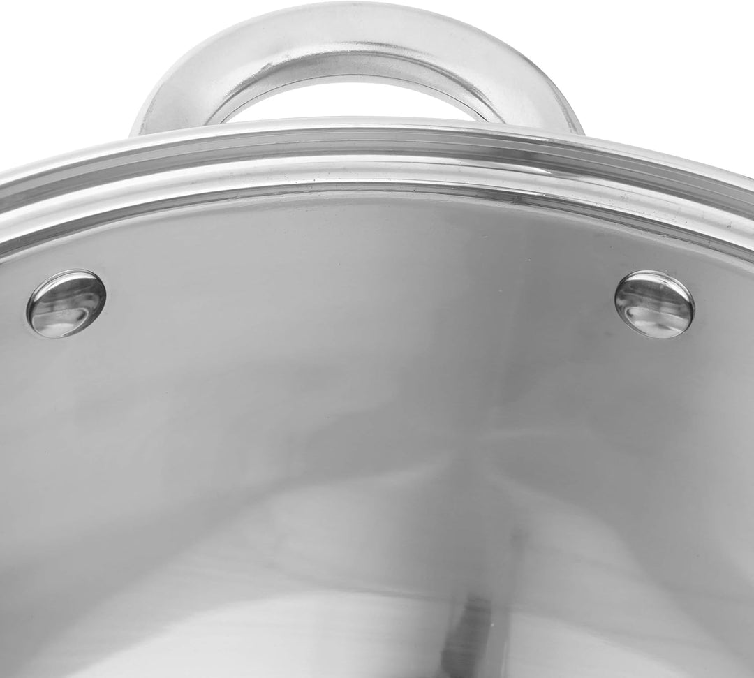 axentia Universaltopf in Silber, Topf mit Glasdeckel und Drahtgriffen, Kochtopf aus rostfreiem und p