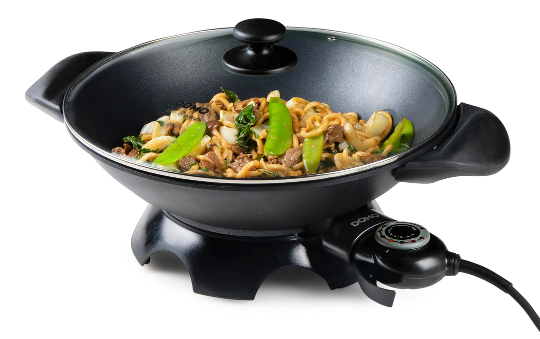 Domo DO-8708W DO8708W elektrischer Wok, Aluguss, 5 liters