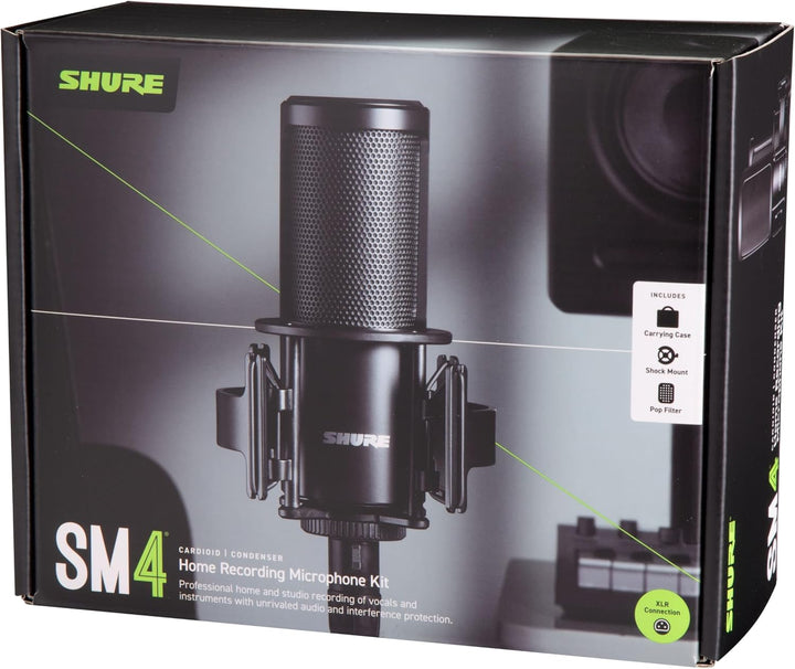 Shure SM4 Studio Recording Mikrofon, XLR Heimstudio Kondensator Mikrofon Optimiert für sanfte Vocals