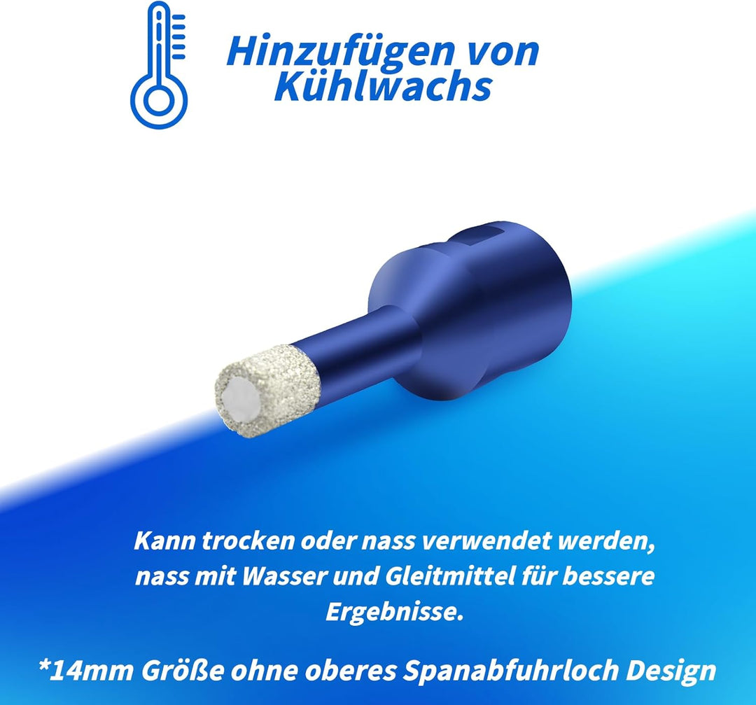 2 stücke Fliesenbohrer 10mm x M14 Diamantbohrer Glasbohrer Fliesen Diamant Feinsteinzeug Bohrer für