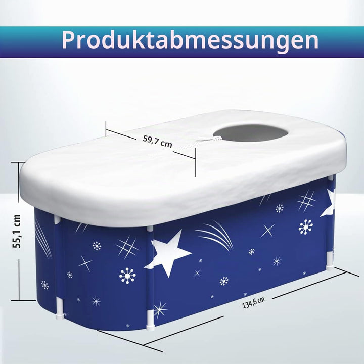 Kiseely 140cm tragbare faltbare Badewanne für 2 Personen, grosse Familie Badewanne für SPA, effizien