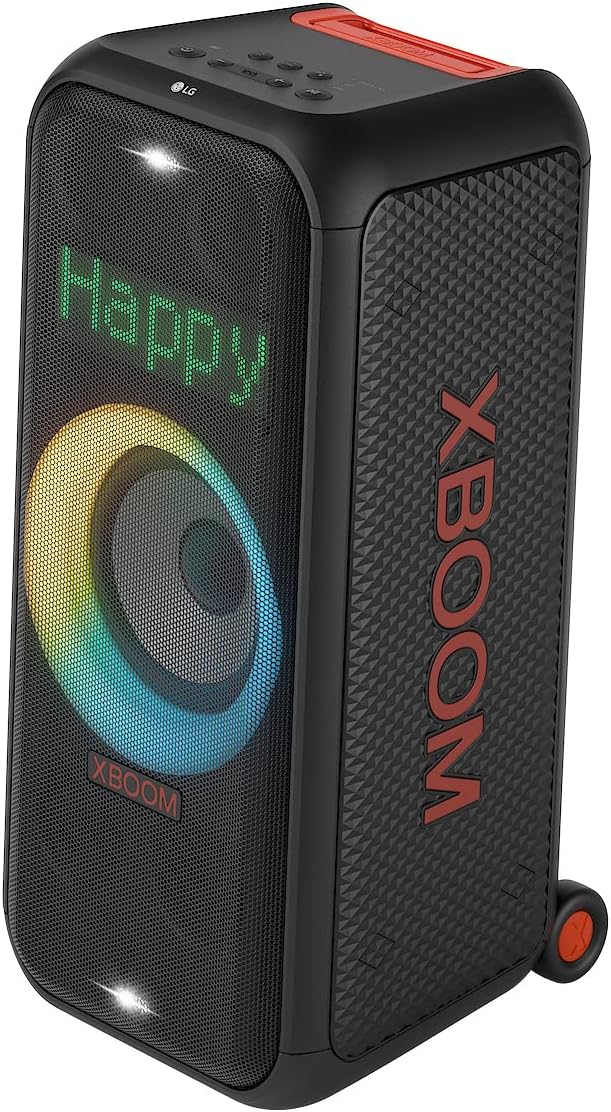 LG XBOOM XL7S, rollbares 2-Wege-Soundsystem (Karaoke- & DJ-Funktionen, Beleuchtung), Schwarz [Modell