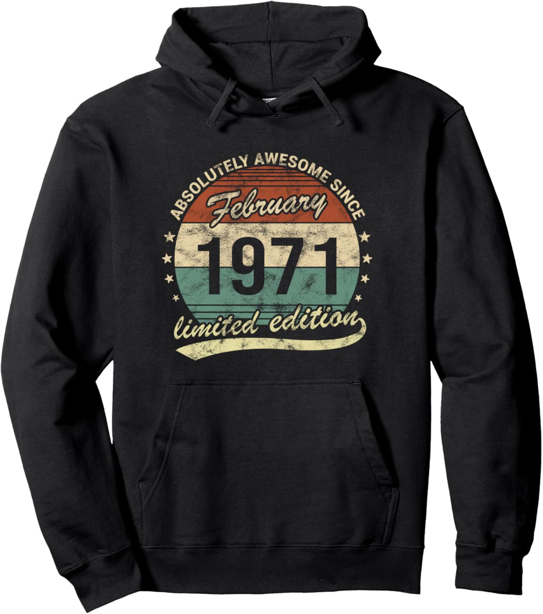 Absolut Fantastisch seit Februar 1971 Geburtstag Retro Pullover Hoodie