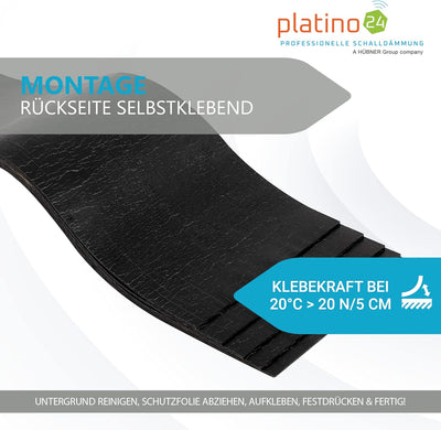 platino24 50x Bitumenmatten 500x200x2,8mm, Antidröhnmatten selbstklebend mit Antiblockschicht, Dämmm