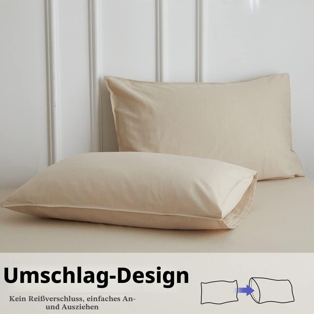 Simple&amp;Opulence Leinen und Baumwollmischung Kissenbezüge Hotel Quality Pack von 2 Atmungsaktiver Kis