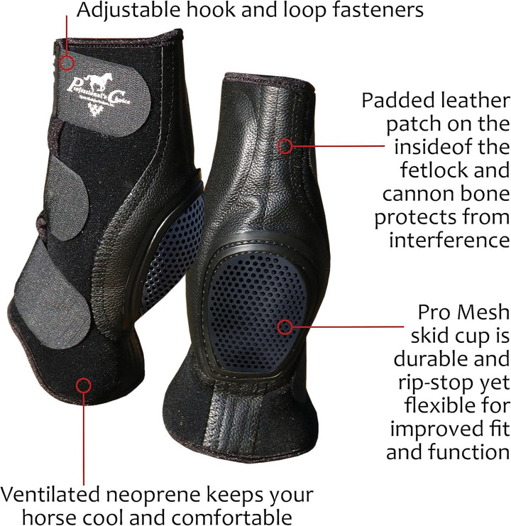 Professional's Choice Equine Ventech SlideTec Skid Rear Leg Boot | Prevents Burns During Sliding Sto