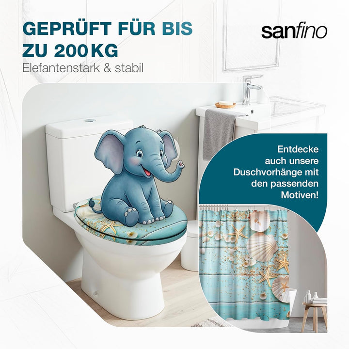 Premium WC Sitz mit Absenkautomatik – hochwertige Toilettendeckel aus Holz, viele bunte Motive, hohe