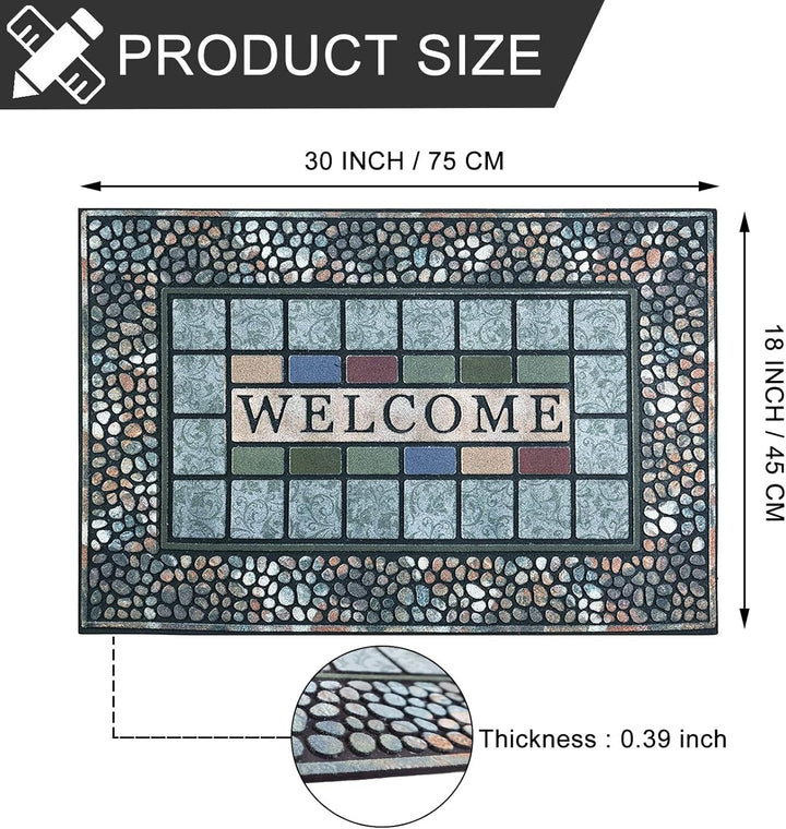 CHICHIC Eingangstürmatte, gross, 45.7x76.2 cm, Eingangsbereich, Fussmatte, Haustürteppich, strapazie