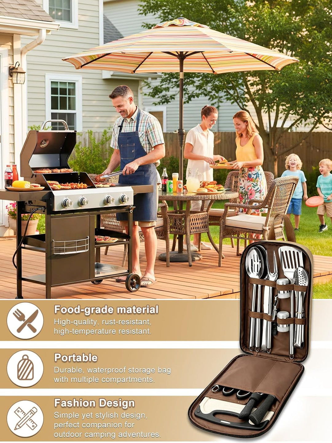 Camping-Kochgeschirr, 15pcs Camping Zubehör Kochen Camp Essentials Edelstahl Outdoor Kochgeschirr mi