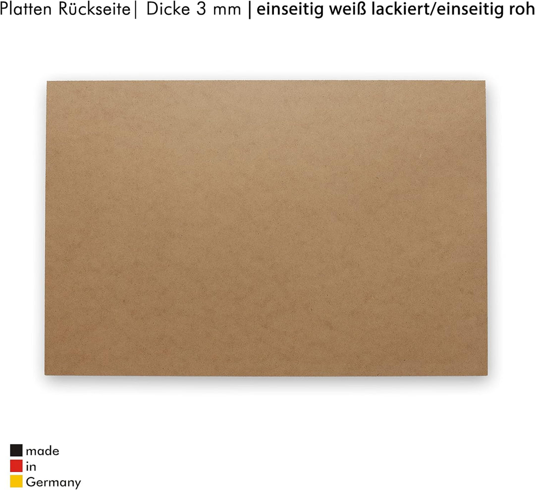 Peggy´s PEGBOARD MDF Zuschnitte 60x40 cm | 10 Stück MDF-Platten 3 mm einseitig weiss lackiert - Made