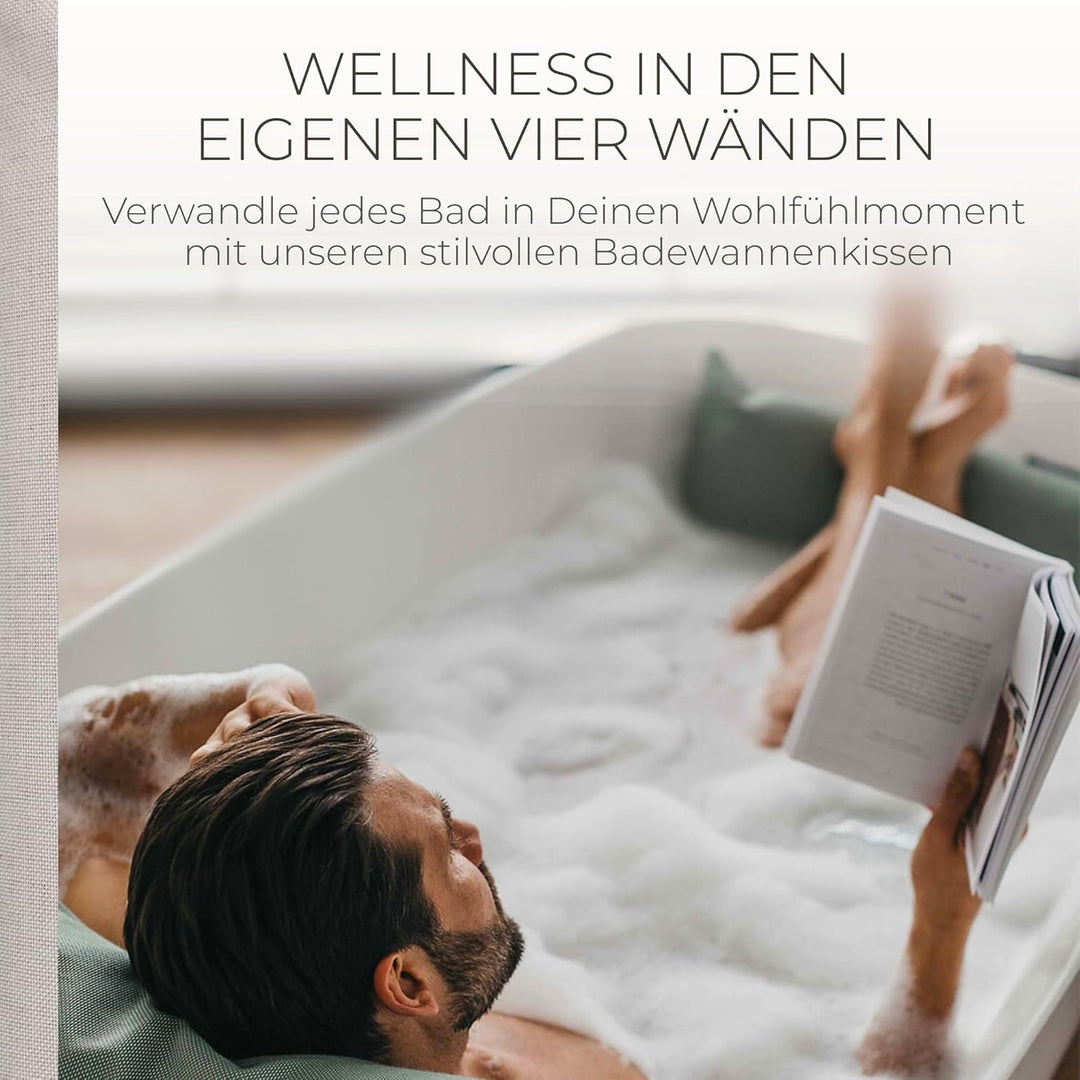 BADESOFA® 3er-Set M Badewannenkissen Ganzkörper – Rücken-, Fuss- &amp; Sitzkissen – Komplettset Waschbar