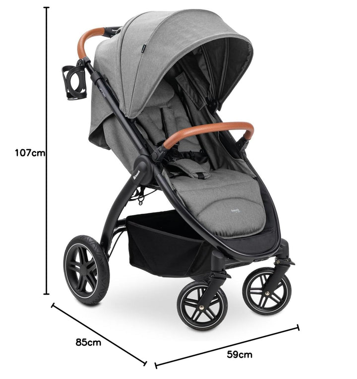 hauck Uptown, Melange Grey - Kinderbuggy mit Liegeposition ab Geburt, Breiter Sitz bis 22 kg, Geträn
