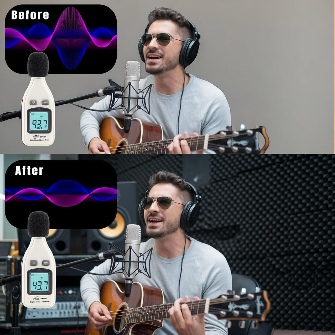 Akustikpaneele selbstklebend 12 Stücke,Akustikschaumstoffplatten Schallabsorbierende Platten Keile S