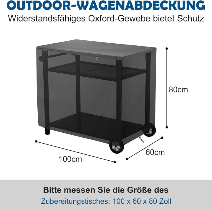Outdoorküche Beistelltisch Abdeckung,100x60x80cm Wasserdichte Tischabdeckung für den Esswagen Terras