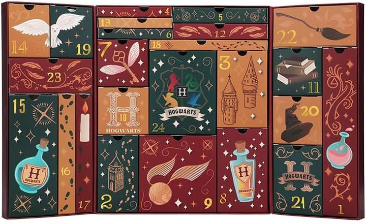 Harry Potter Hogwarts 24-Tage-Premium-Adventskalender – offiziell lizenzierte saisonale Dekoration f