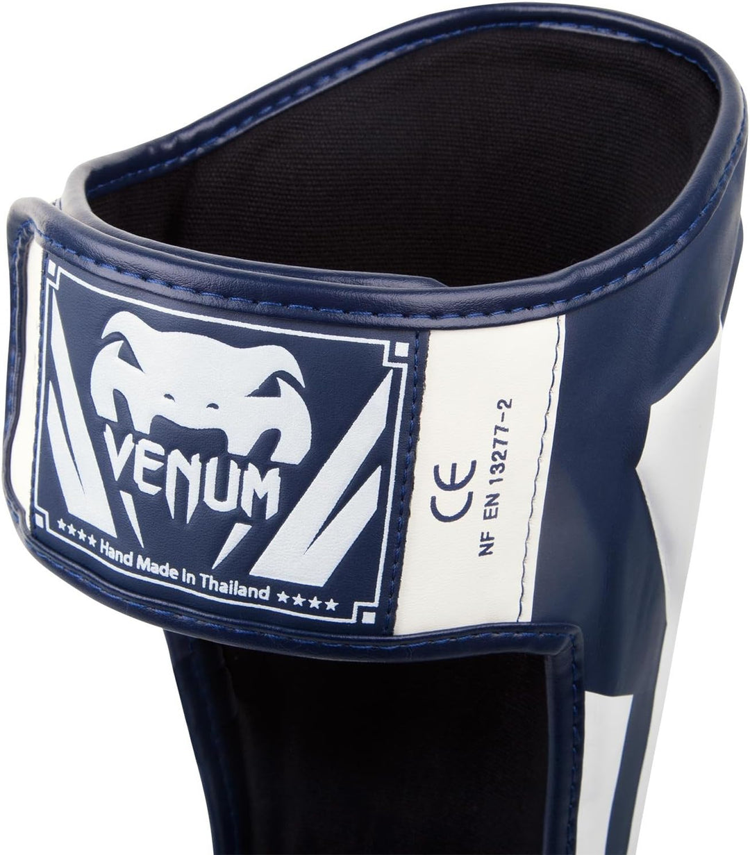 Venum Elite Boxen Schienbeinschutz M Weiss/Marineblau, M Weiss/Marineblau