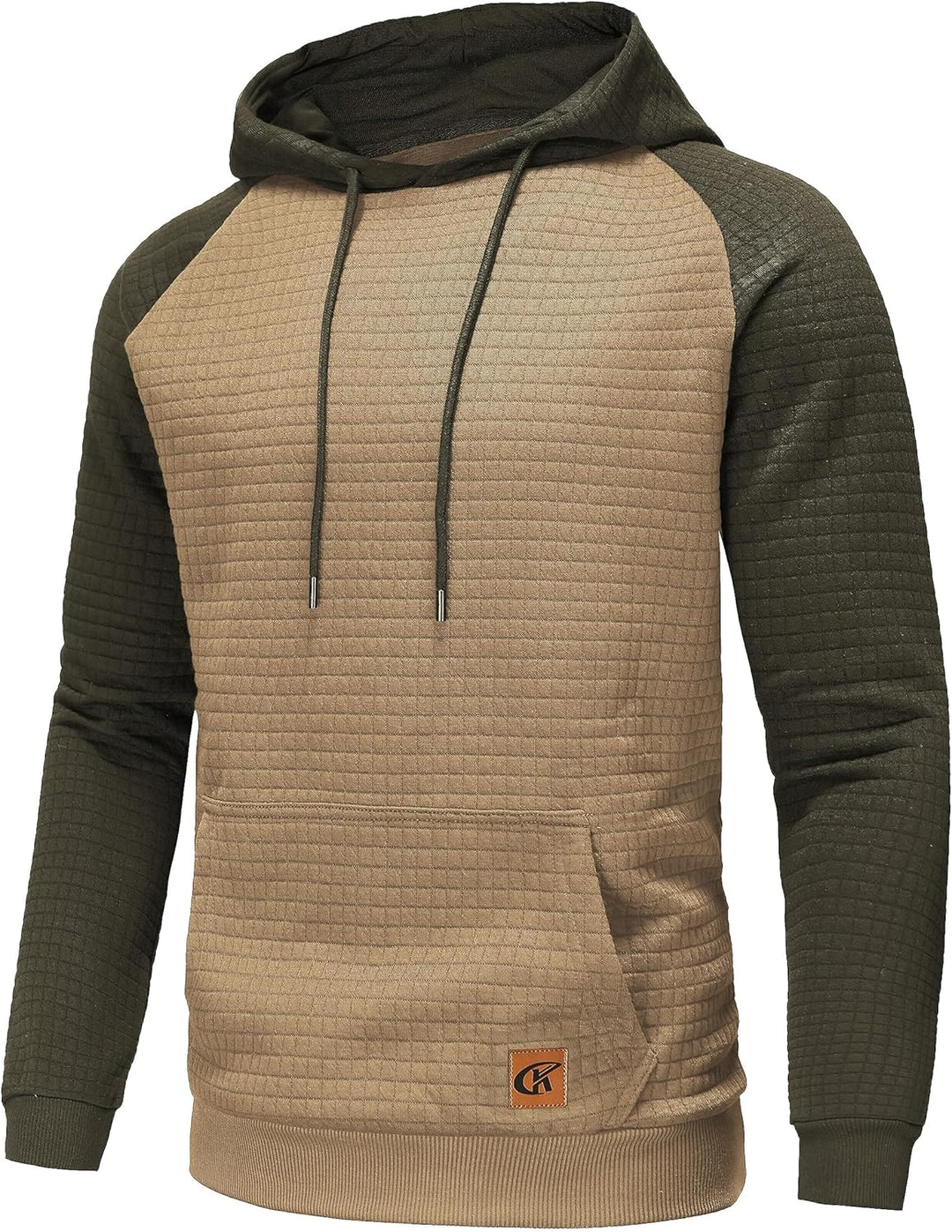 YuKaiChen Herren Kapuzenpullover Casual Langarm Karierten Kordelzug Jacquard Hooded Sweat mit Fleece