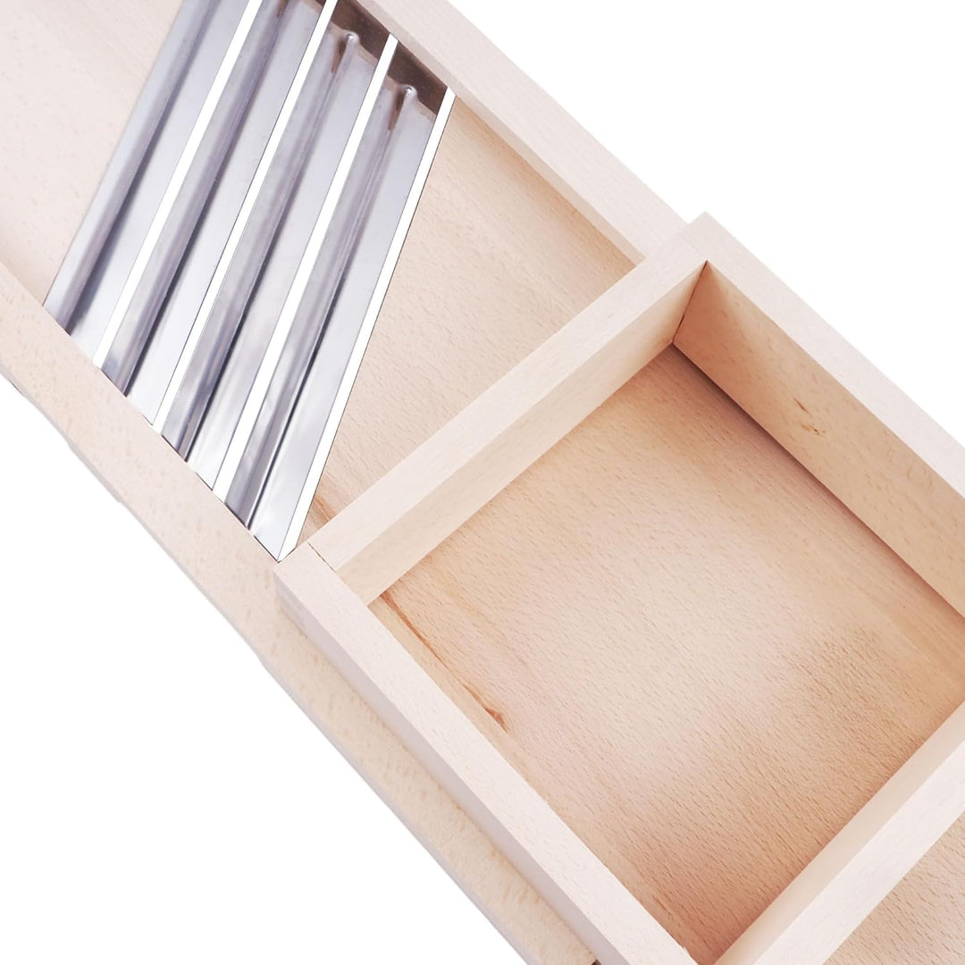 BAUSTER® Krauthobel aus Buchenholz mit Edelstahlklingen – Traditioneller Gemüsehobel für Weisskohl,