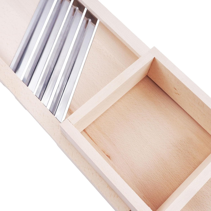 BAUSTER® Krauthobel aus Buchenholz mit Edelstahlklingen – Traditioneller Gemüsehobel für Weisskohl,